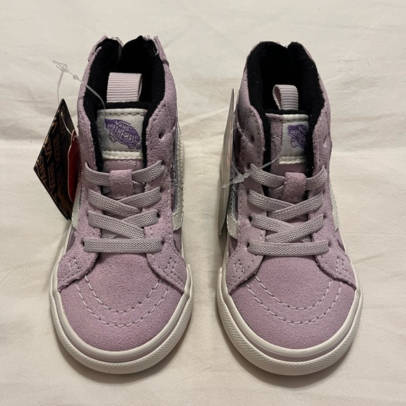 SOLD✨VANS Toddler Sk8 Hi Zip Mte-1 Shoes (Size 5.5) Orchid Ice/Leopard Purple - Picture 4 of 8